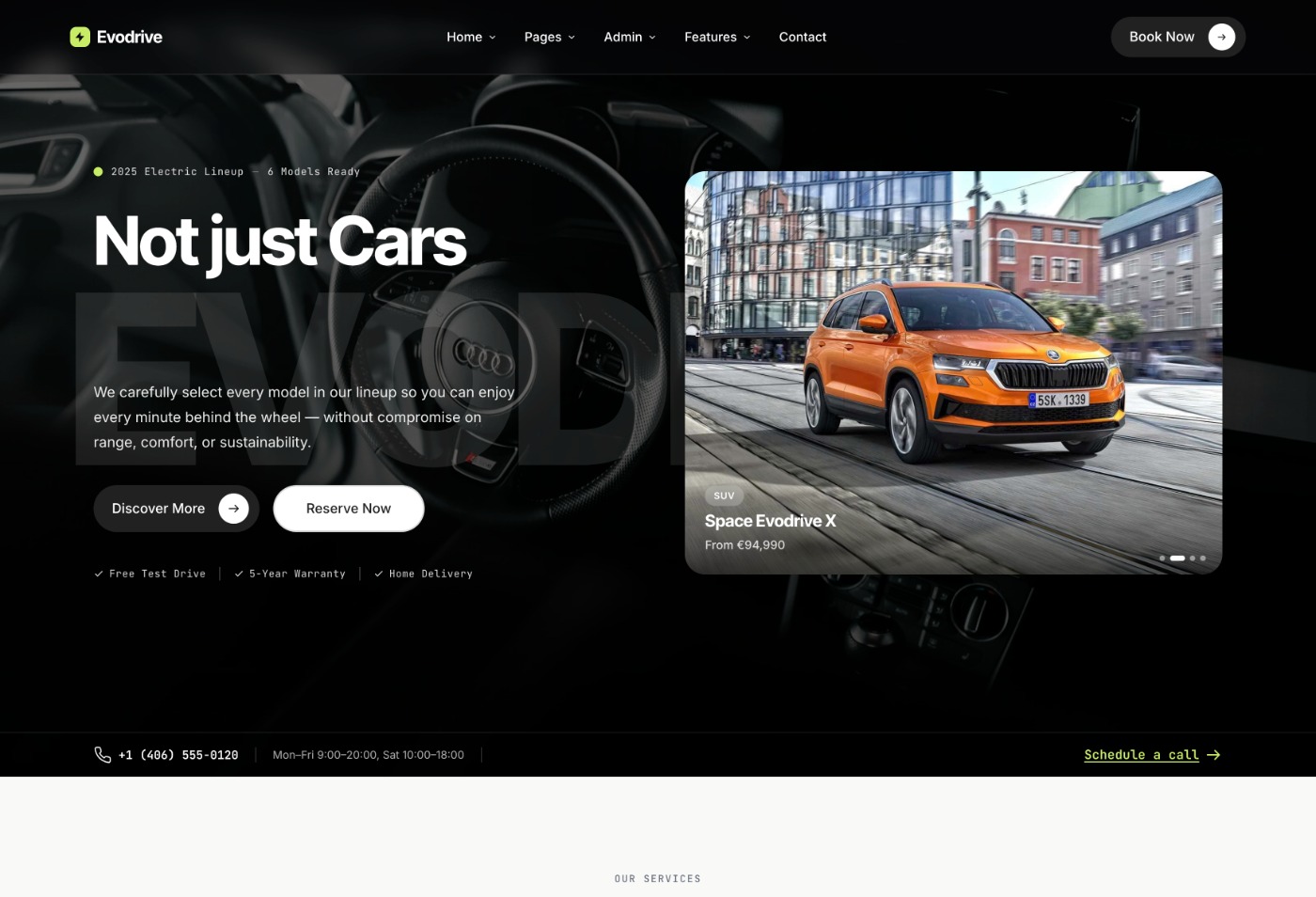 Evodrive homepage